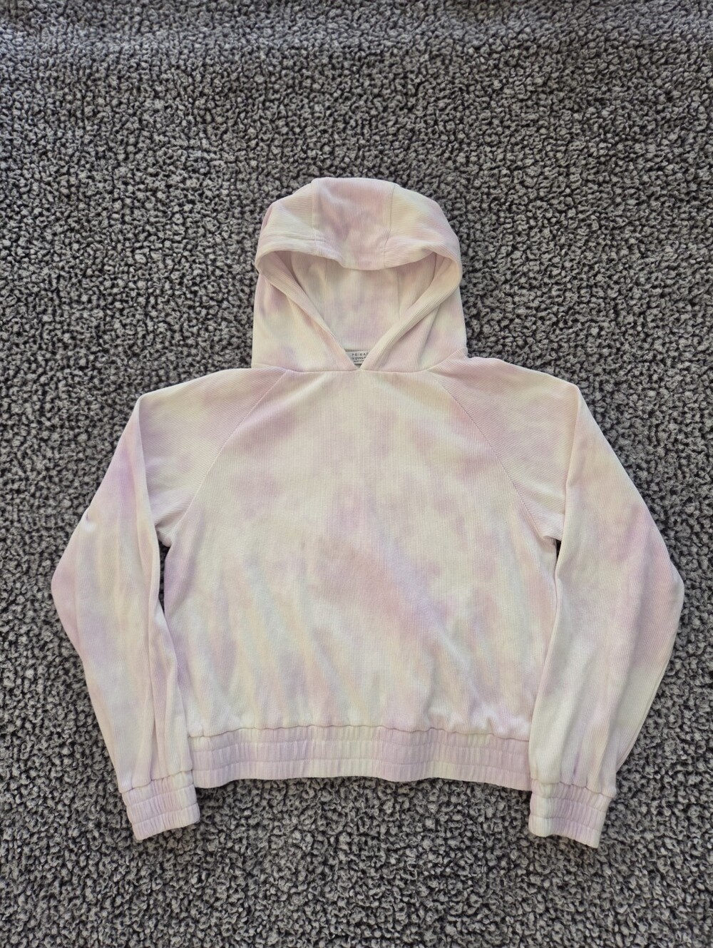 Lilac Tie Dye Ribbed Cropped Hooded Top Girls 11/12 Years